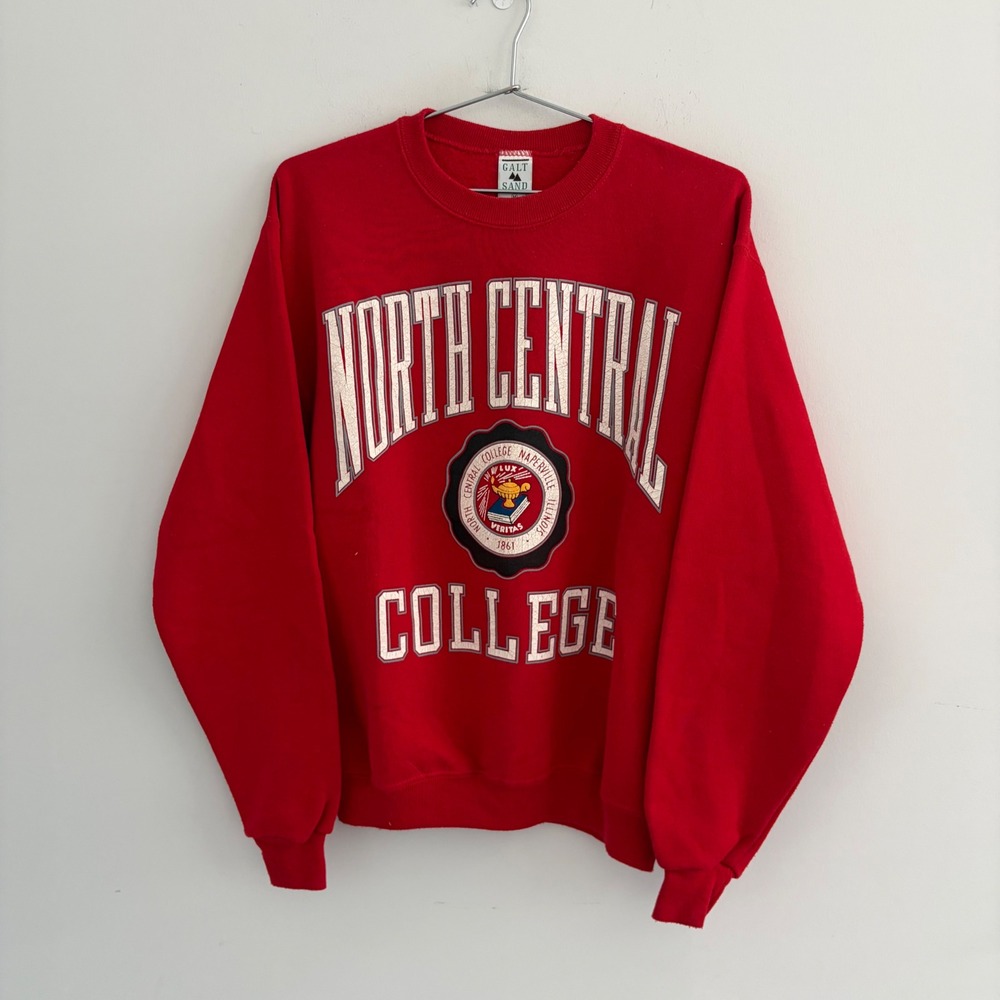 Vintage Galt Sand North Central College Sweatshirt Red Medium